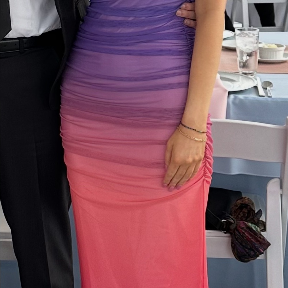 Petal & Pup Purple and Pink One Shoulder Dress